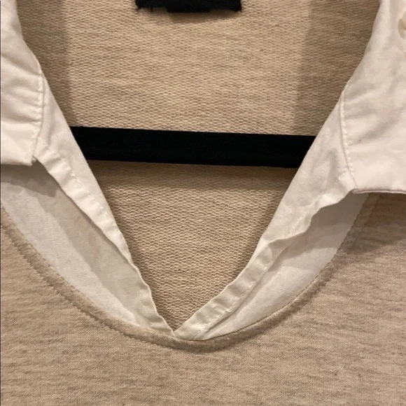 Chic Beige Sweater Dress with White Collar - Picture 7 of 10